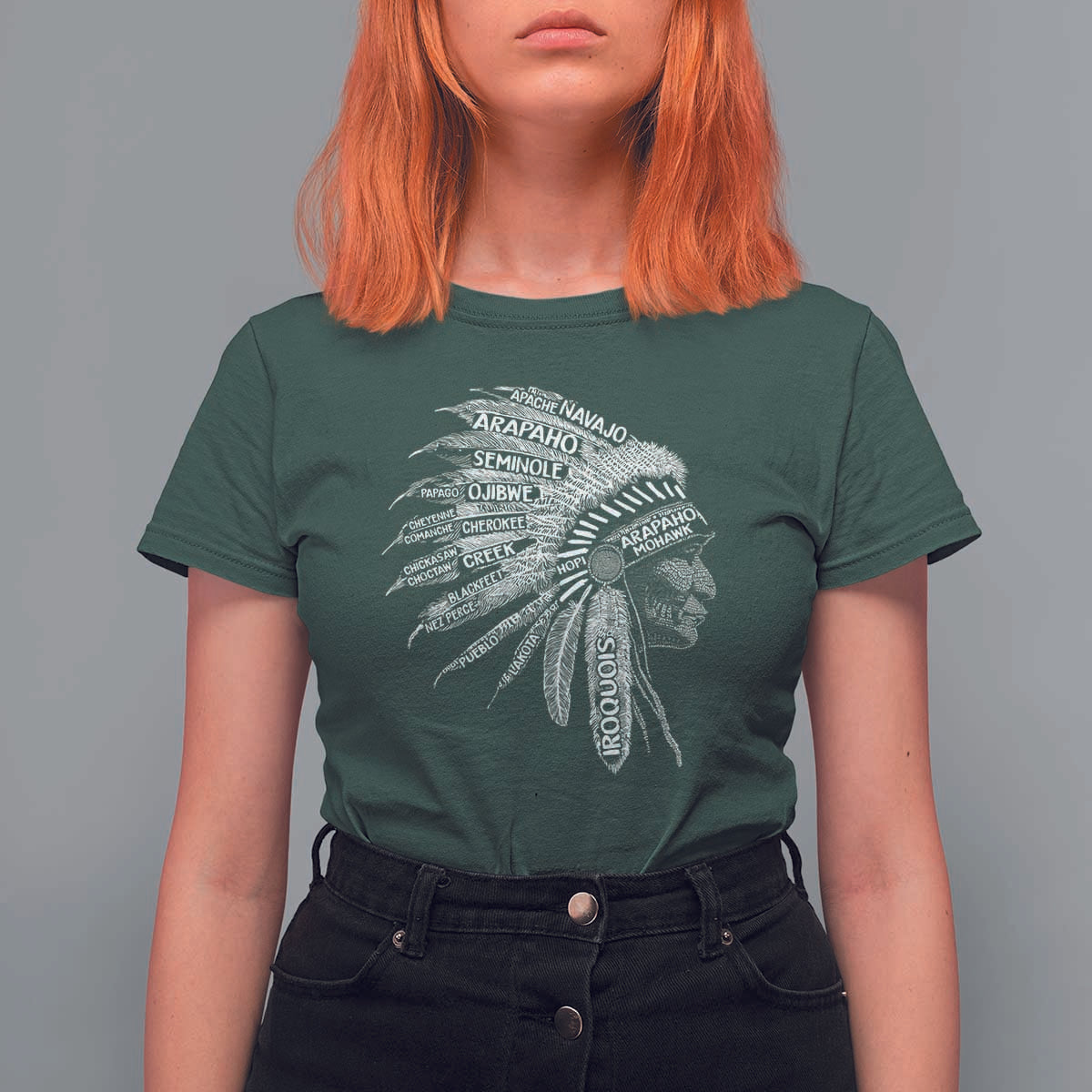 Native American Tribes T Shirt For Women Vintage Indian American Chief - Wonder Print Shop