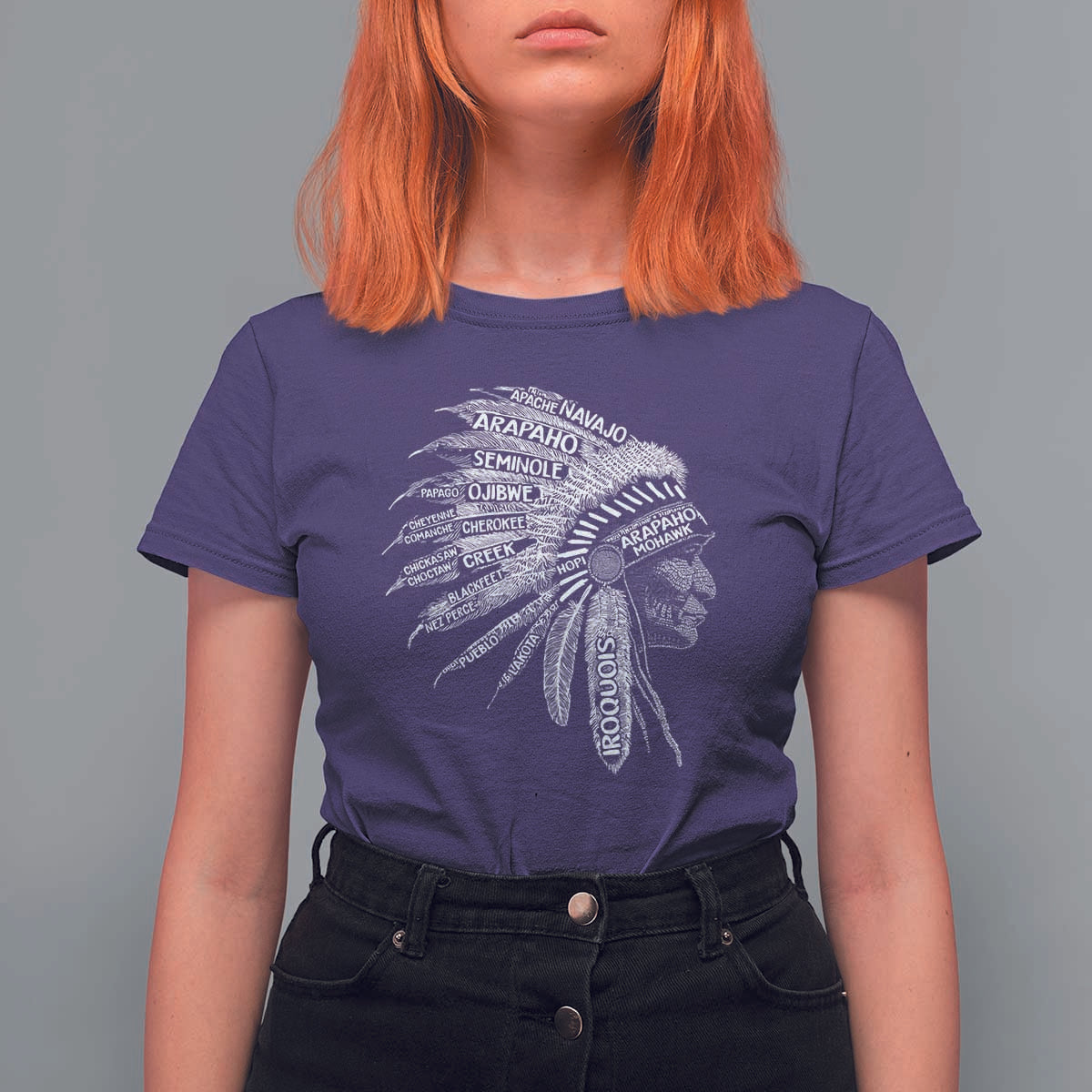Native American Tribes T Shirt For Women Vintage Indian American Chief - Wonder Print Shop