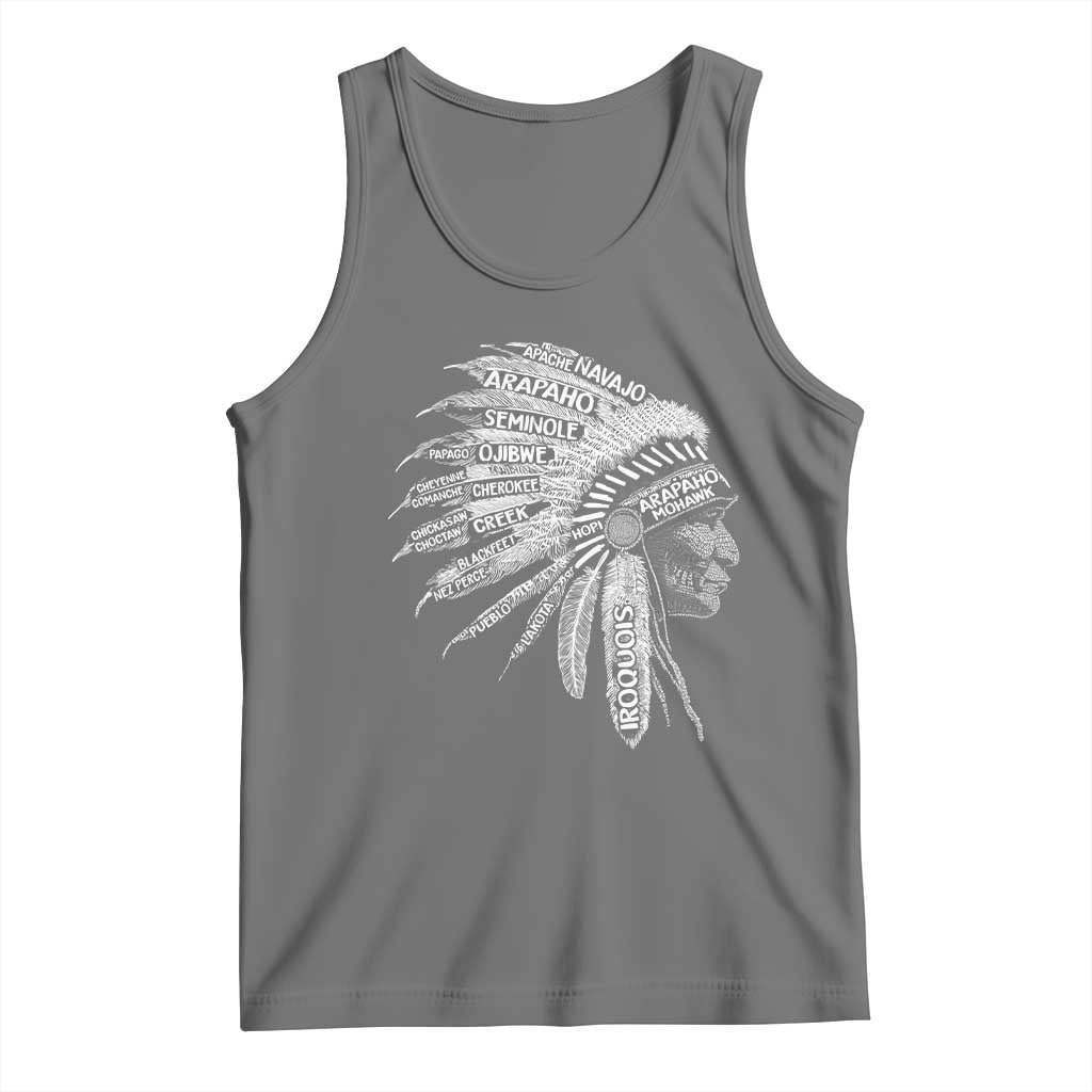 Native American Tribes Tank Top Vintage Indian American Chief - Wonder Print Shop