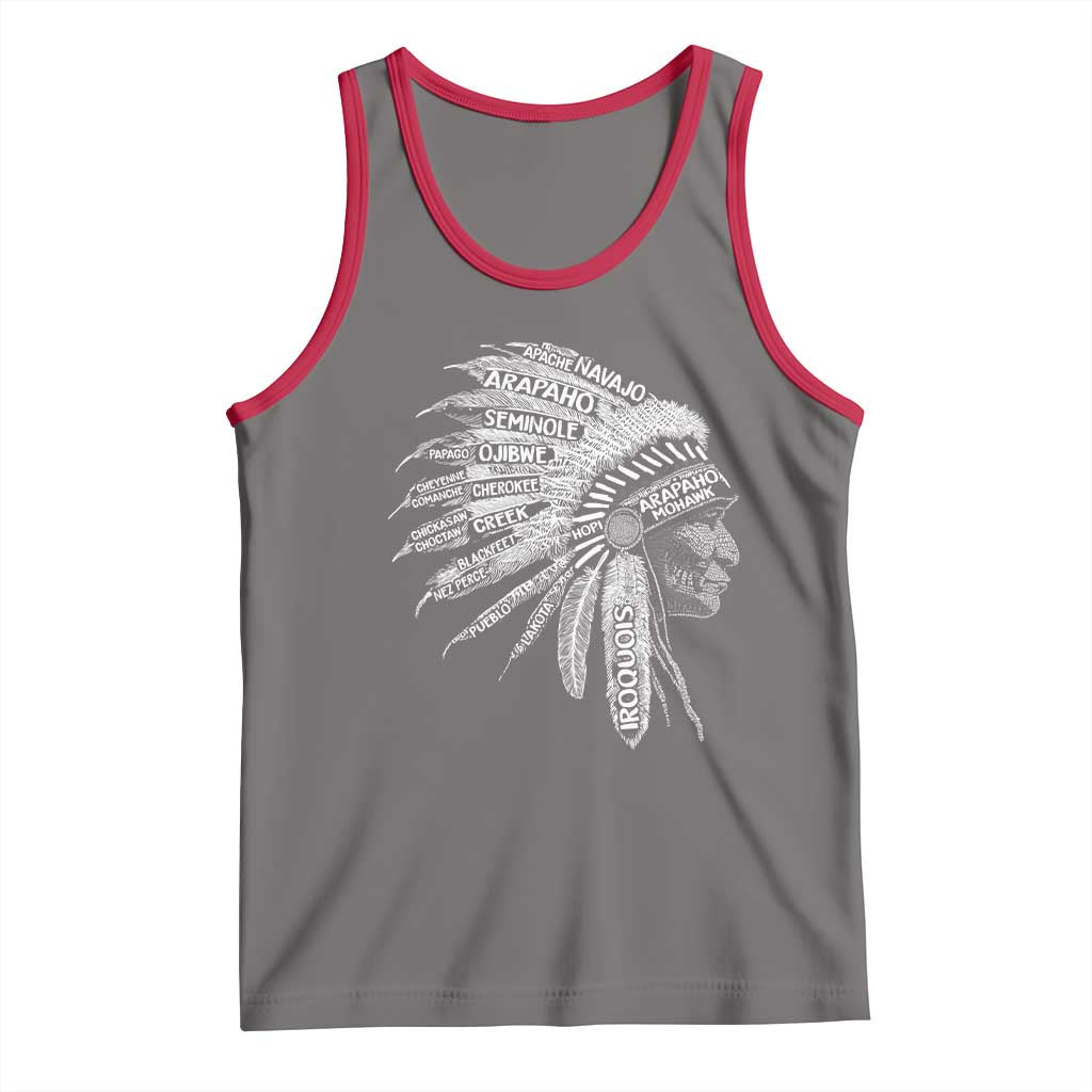 Native American Tribes Tank Top Vintage Indian American Chief - Wonder Print Shop