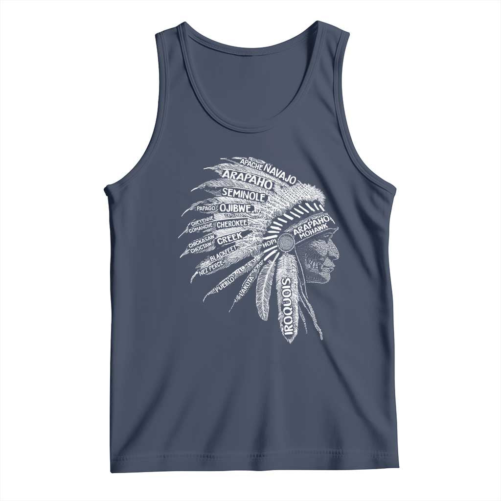 Native American Tribes Tank Top Vintage Indian American Chief - Wonder Print Shop