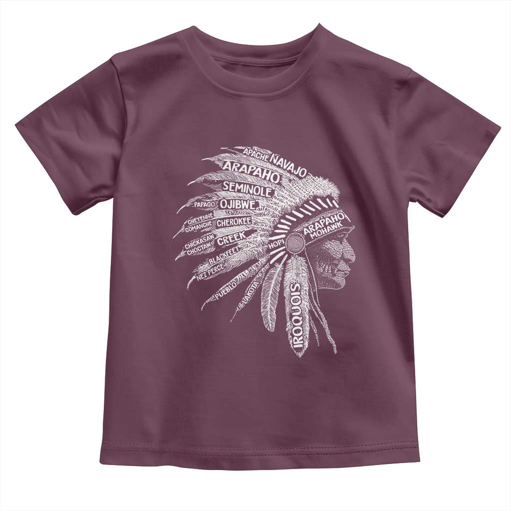 Native American Tribes Toddler T Shirt Vintage Indian American Chief - Wonder Print Shop
