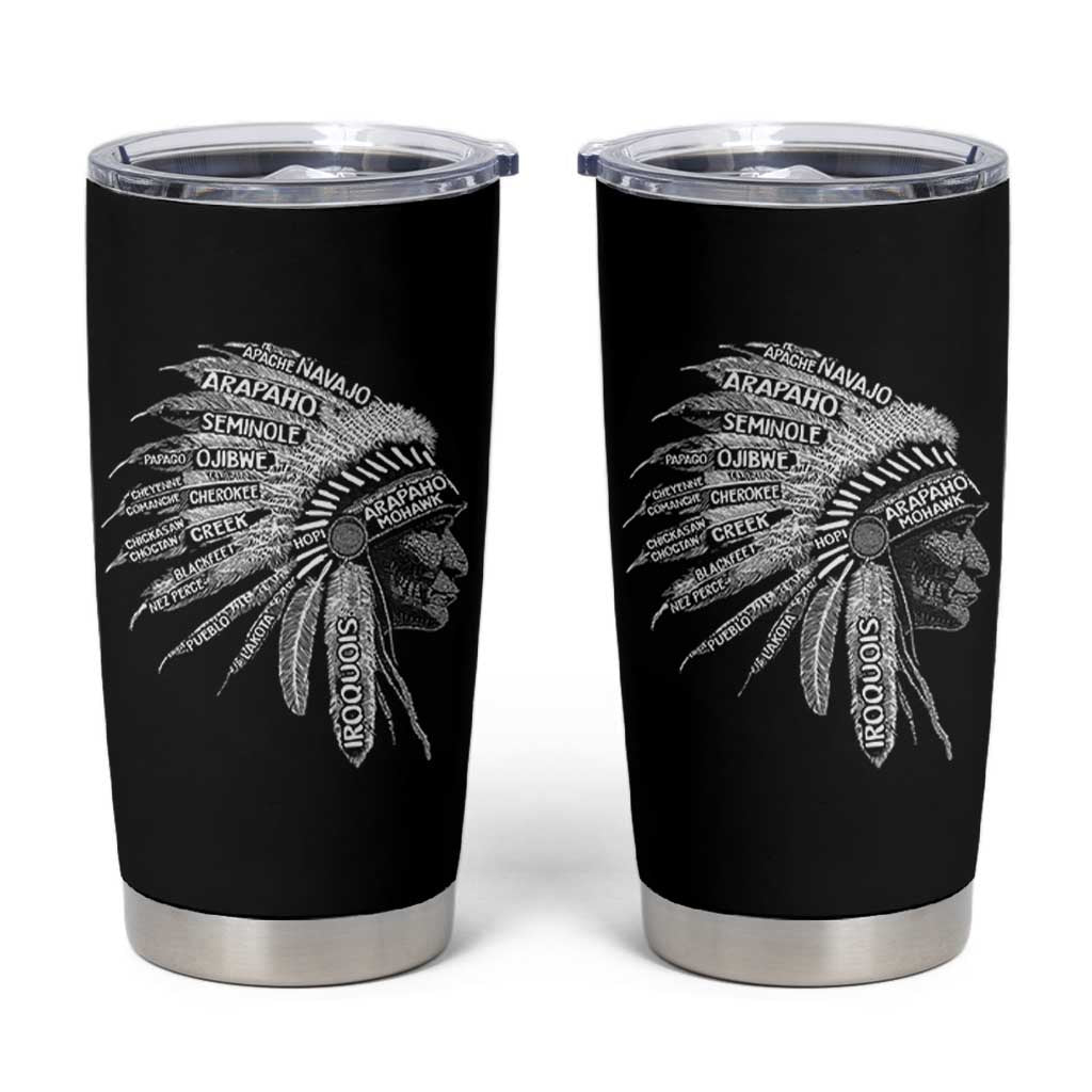 Native American Tribes Tumbler Cup Vintage Indian American Chief - Wonder Print Shop
