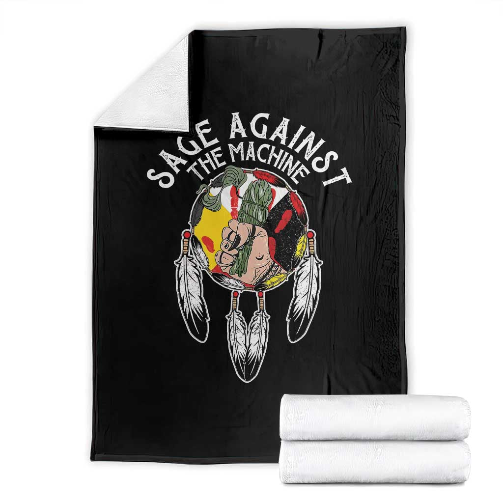 Funny Sage Against The Machine Throw Blanket Native American Sage Medicine Wheel - Wonder Print Shop