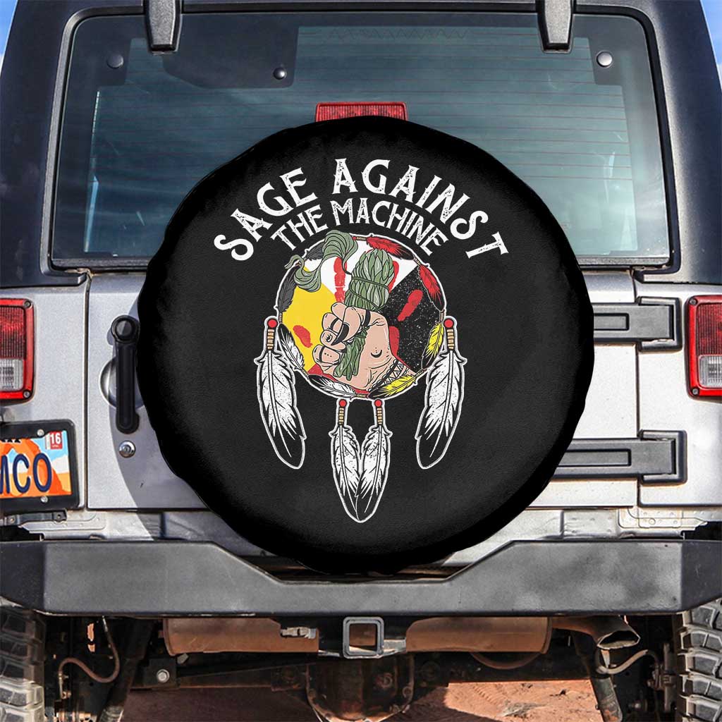 Funny Sage Against The Machine Spare Tire Cover Native American Sage Medicine Wheel - Wonder Print Shop