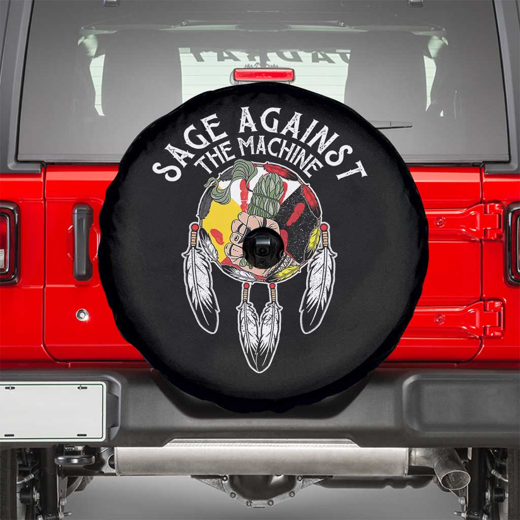 Funny Sage Against The Machine Spare Tire Cover Native American Sage Medicine Wheel - Wonder Print Shop