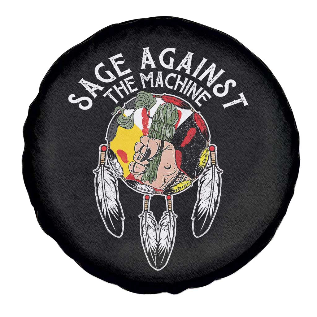 Funny Sage Against The Machine Spare Tire Cover Native American Sage Medicine Wheel - Wonder Print Shop