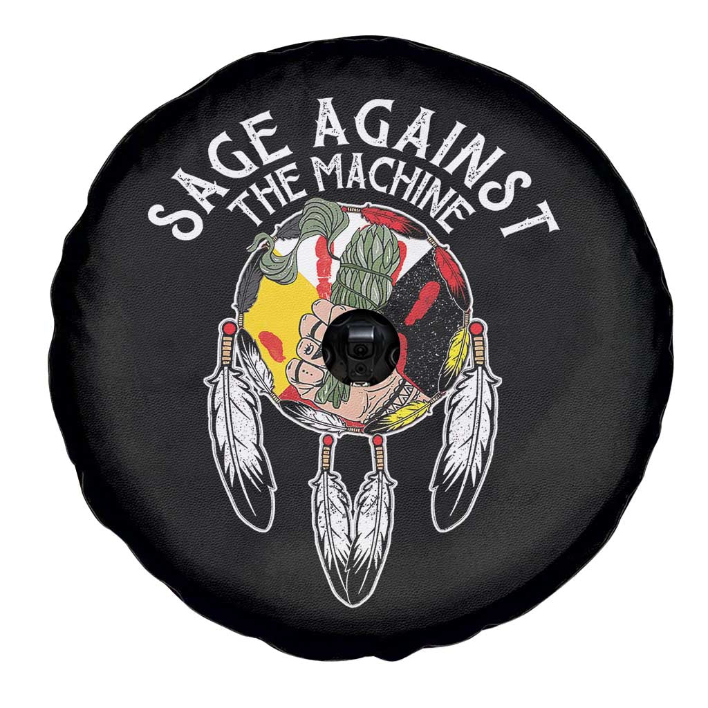 Funny Sage Against The Machine Spare Tire Cover Native American Sage Medicine Wheel - Wonder Print Shop