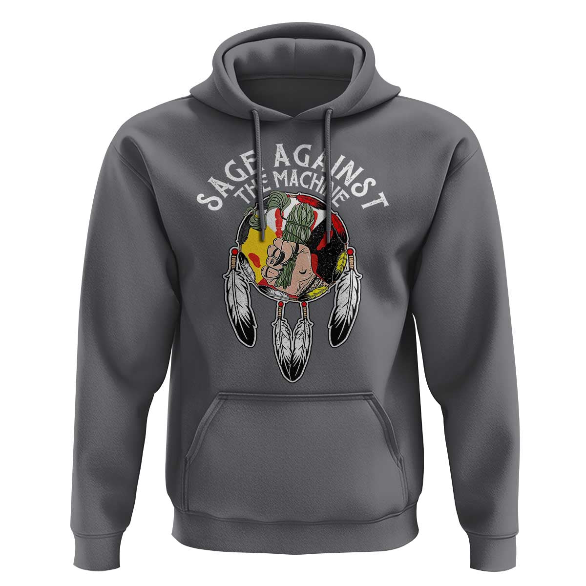 Funny Sage Against The Machine Hoodie Native American Sage Medicine Wheel - Wonder Print Shop