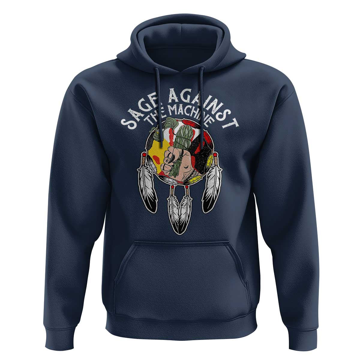 Funny Sage Against The Machine Hoodie Native American Sage Medicine Wheel - Wonder Print Shop