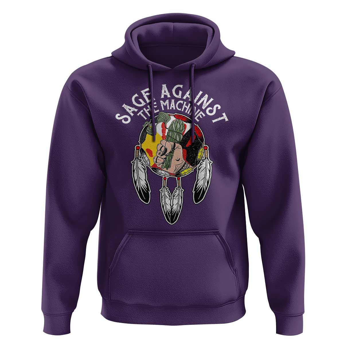 Funny Sage Against The Machine Hoodie Native American Sage Medicine Wheel - Wonder Print Shop