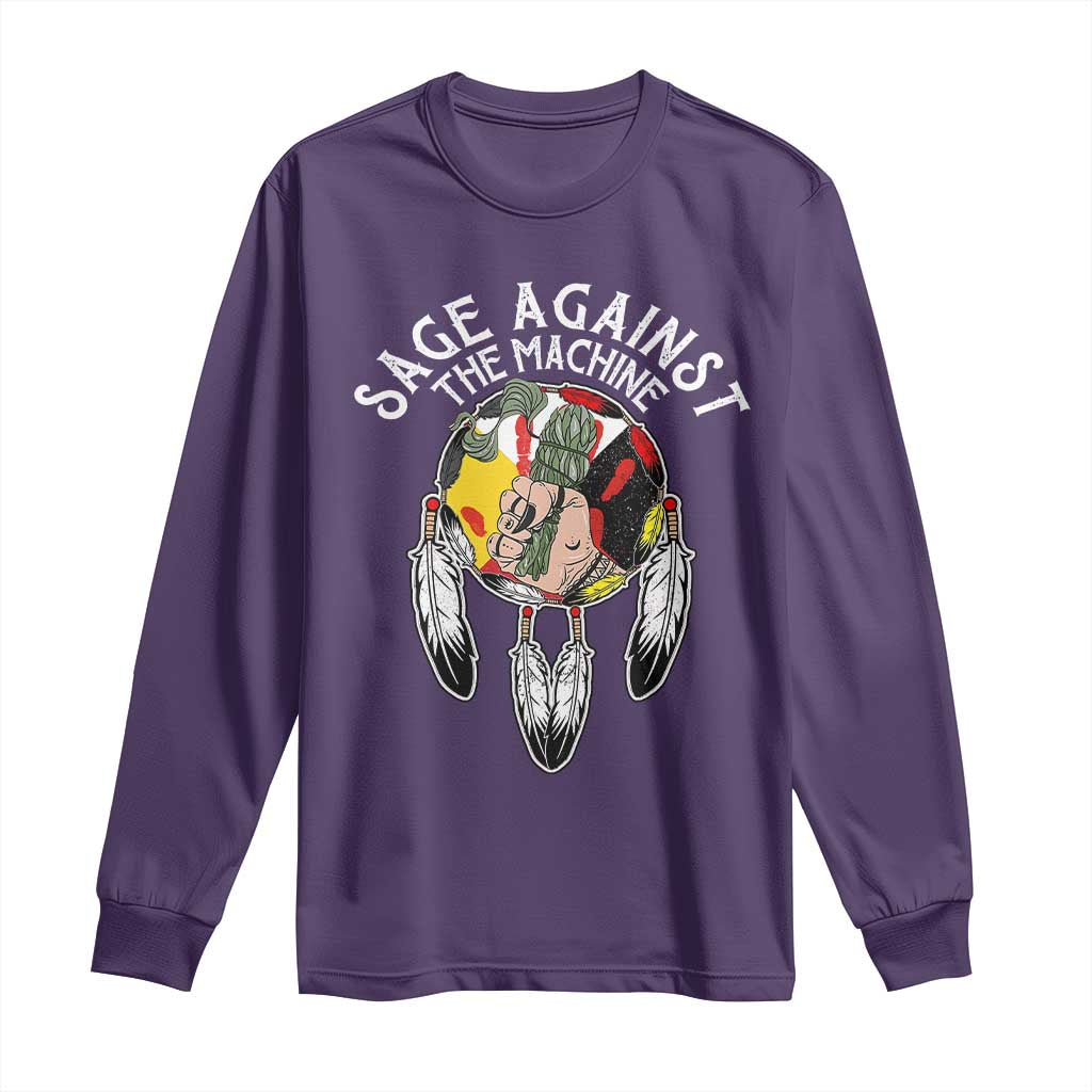 Funny Sage Against The Machine Long Sleeve Shirt Native American Sage Medicine Wheel - Wonder Print Shop