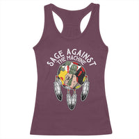 Funny Sage Against The Machine Racerback Tank Top Native American Sage Medicine Wheel - Wonder Print Shop