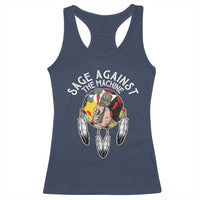 Funny Sage Against The Machine Racerback Tank Top Native American Sage Medicine Wheel - Wonder Print Shop