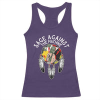 Funny Sage Against The Machine Racerback Tank Top Native American Sage Medicine Wheel - Wonder Print Shop