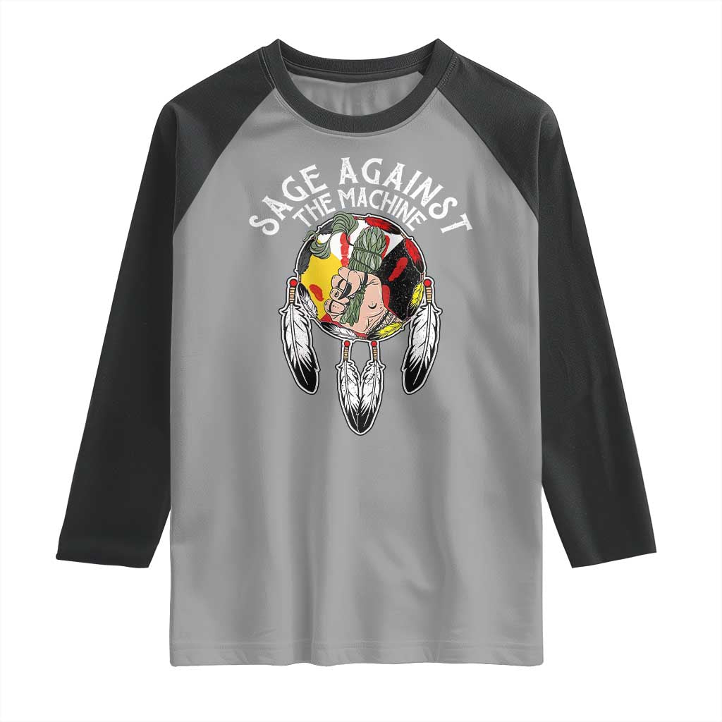 Funny Sage Against The Machine Raglan Shirt Native American Sage Medicine Wheel - Wonder Print Shop