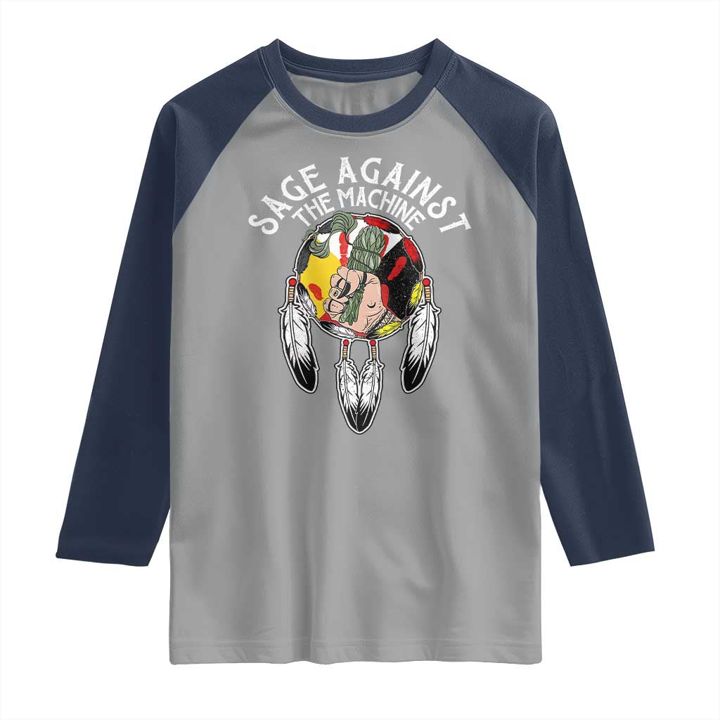 Funny Sage Against The Machine Raglan Shirt Native American Sage Medicine Wheel - Wonder Print Shop