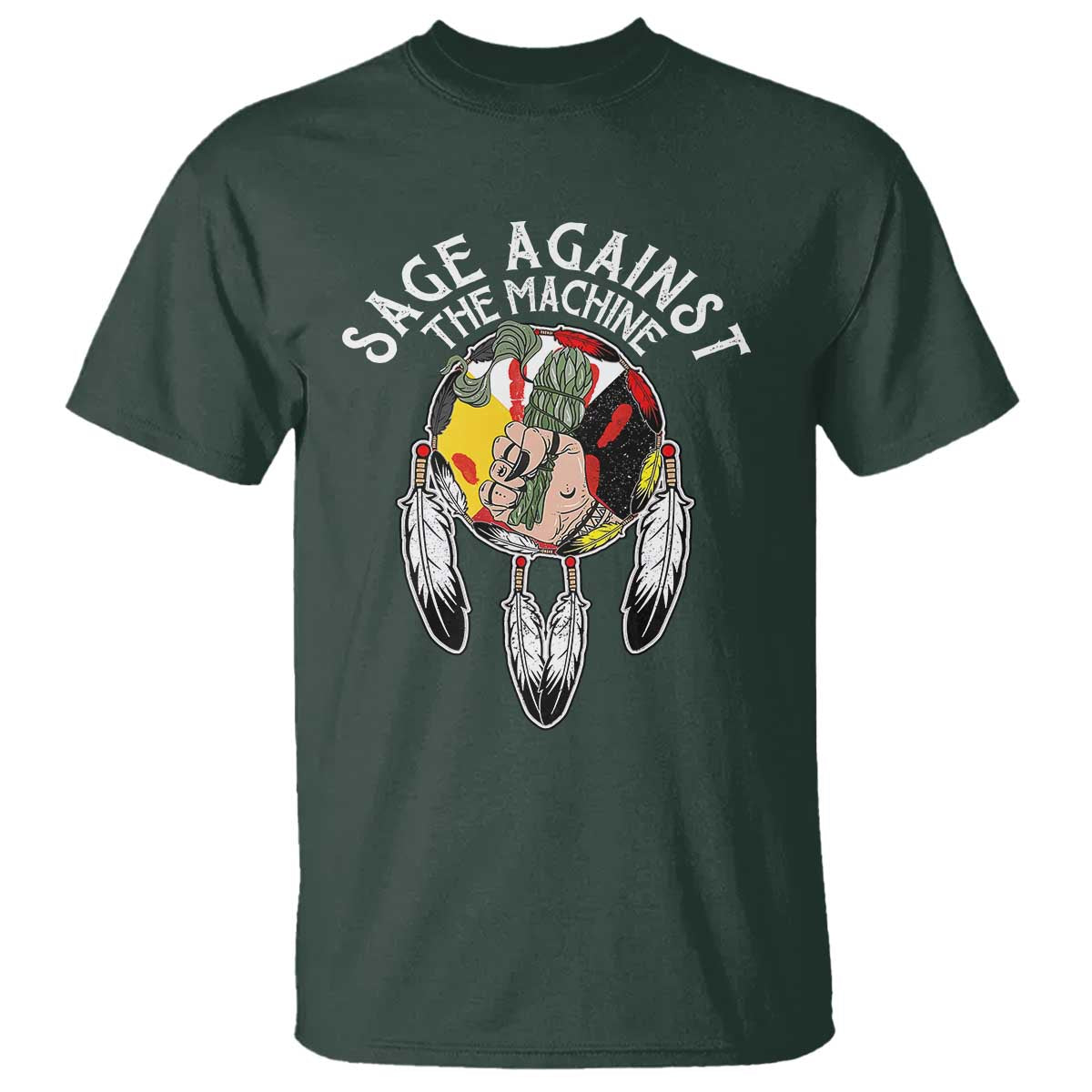Funny Sage Against The Machine T Shirt Native American Sage Medicine Wheel - Wonder Print Shop