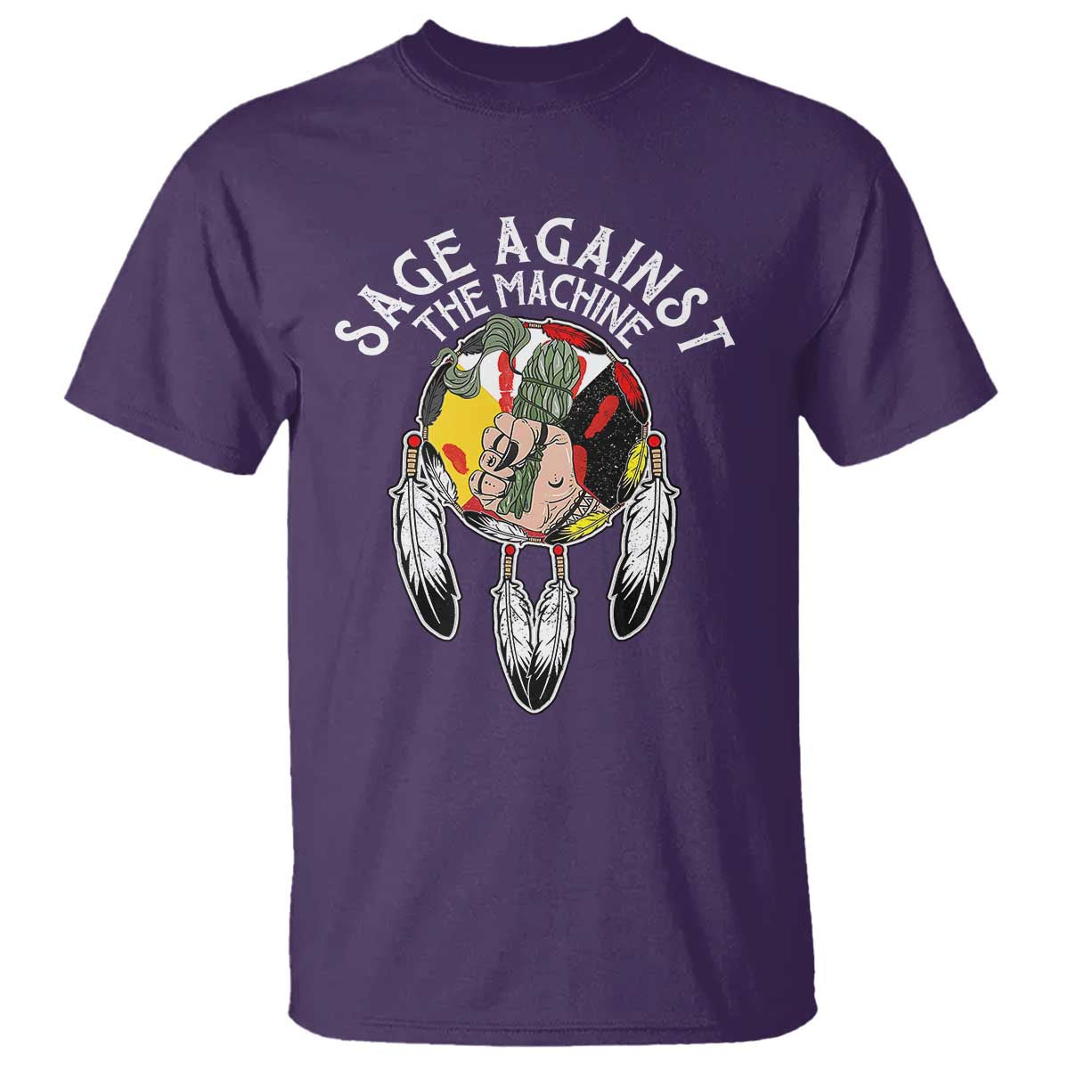Funny Sage Against The Machine T Shirt Native American Sage Medicine Wheel - Wonder Print Shop
