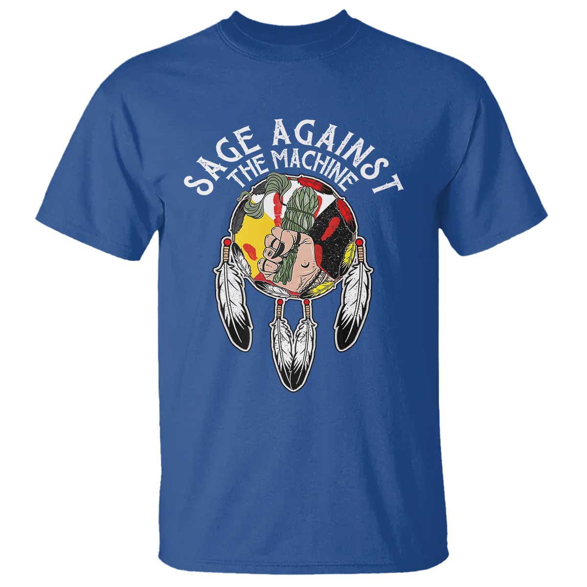 Funny Sage Against The Machine T Shirt Native American Sage Medicine Wheel - Wonder Print Shop