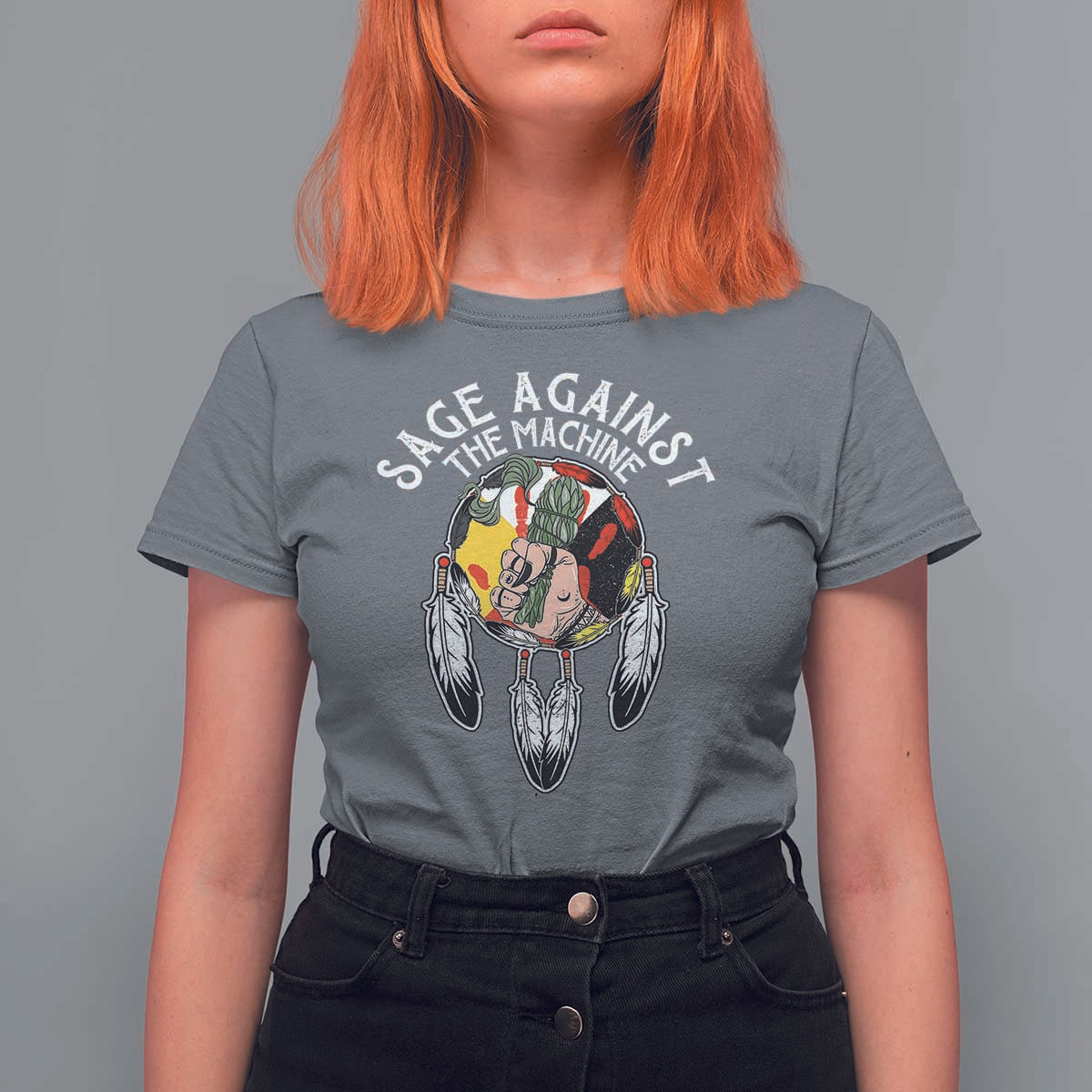 Funny Sage Against The Machine T Shirt For Women Native American Sage Medicine Wheel - Wonder Print Shop