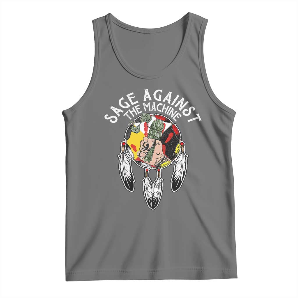 Funny Sage Against The Machine Tank Top Native American Sage Medicine Wheel - Wonder Print Shop