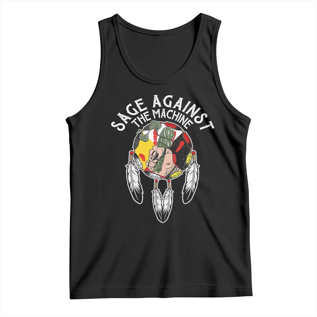 Funny Sage Against The Machine Tank Top Native American Sage Medicine Wheel - Wonder Print Shop