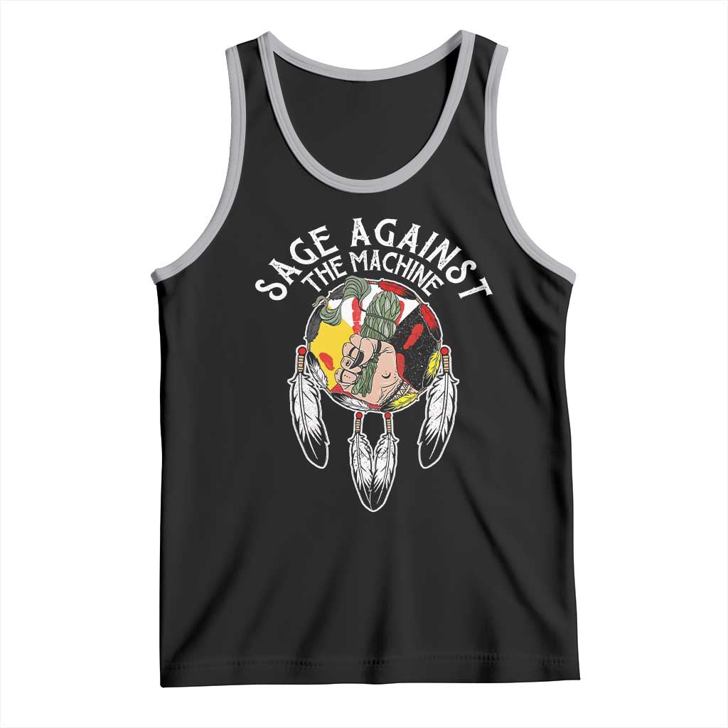 Funny Sage Against The Machine Tank Top Native American Sage Medicine Wheel - Wonder Print Shop