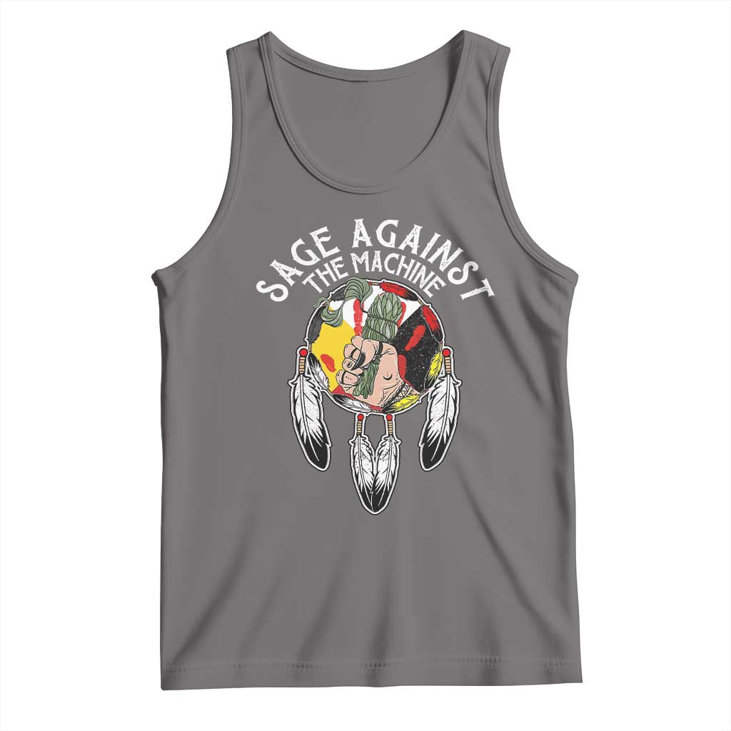 Funny Sage Against The Machine Tank Top Native American Sage Medicine Wheel - Wonder Print Shop