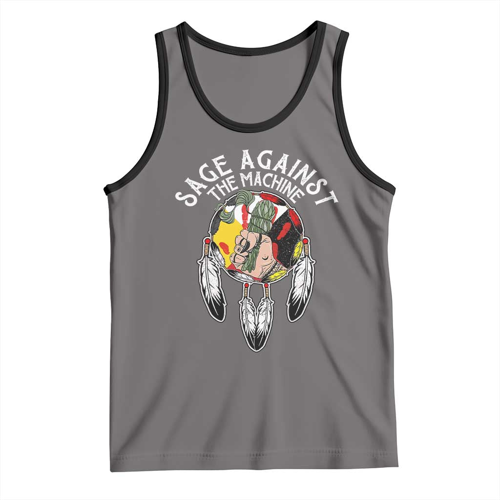 Funny Sage Against The Machine Tank Top Native American Sage Medicine Wheel - Wonder Print Shop