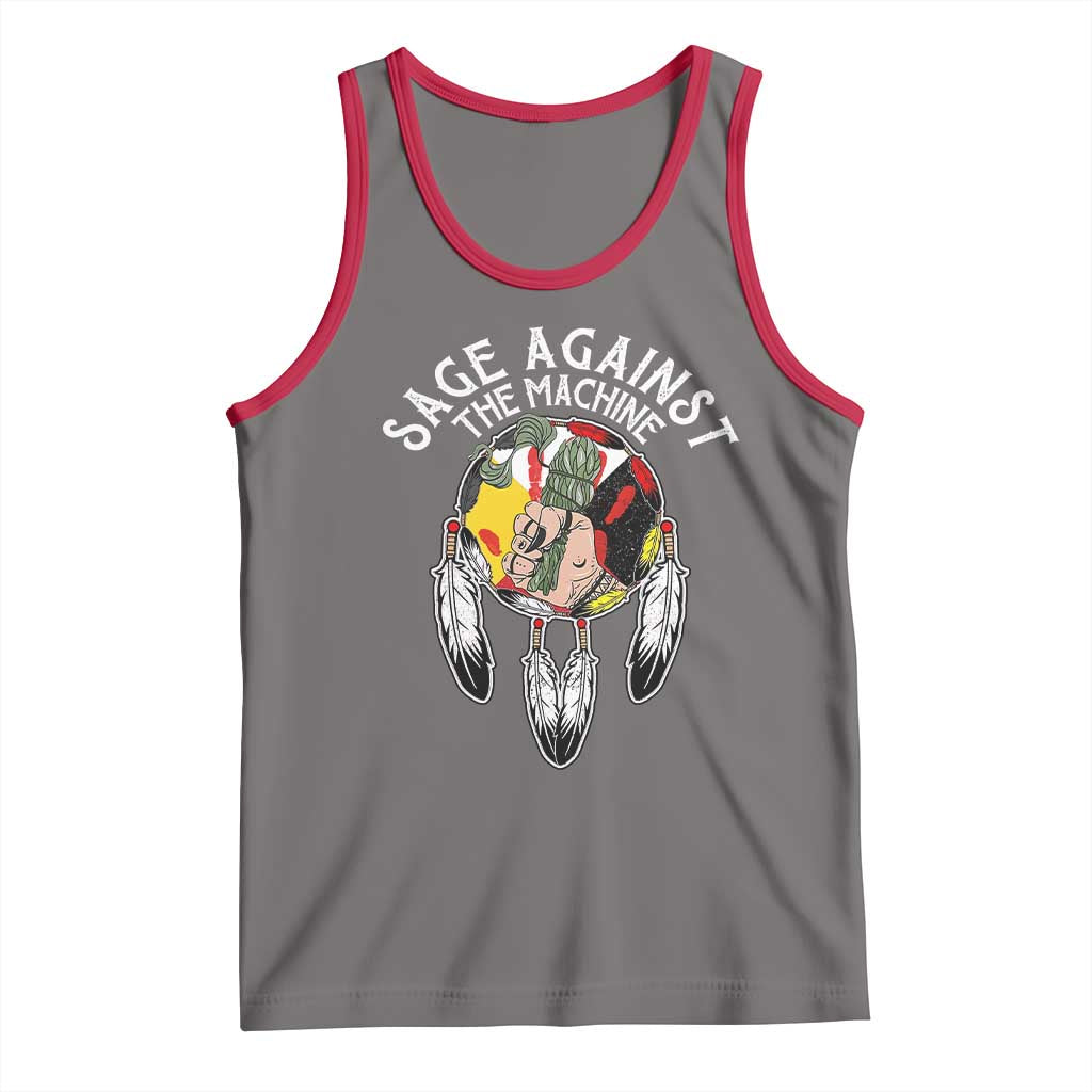 Funny Sage Against The Machine Tank Top Native American Sage Medicine Wheel - Wonder Print Shop