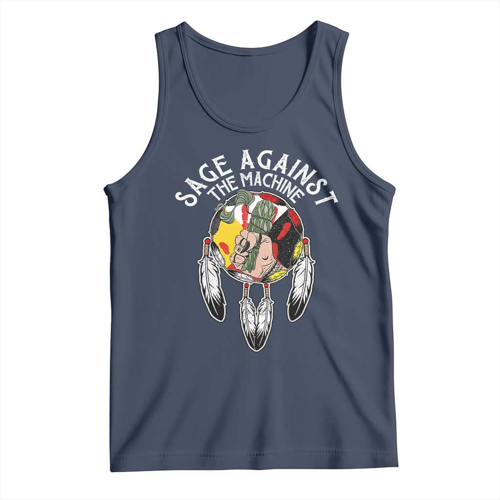 Funny Sage Against The Machine Tank Top Native American Sage Medicine Wheel - Wonder Print Shop