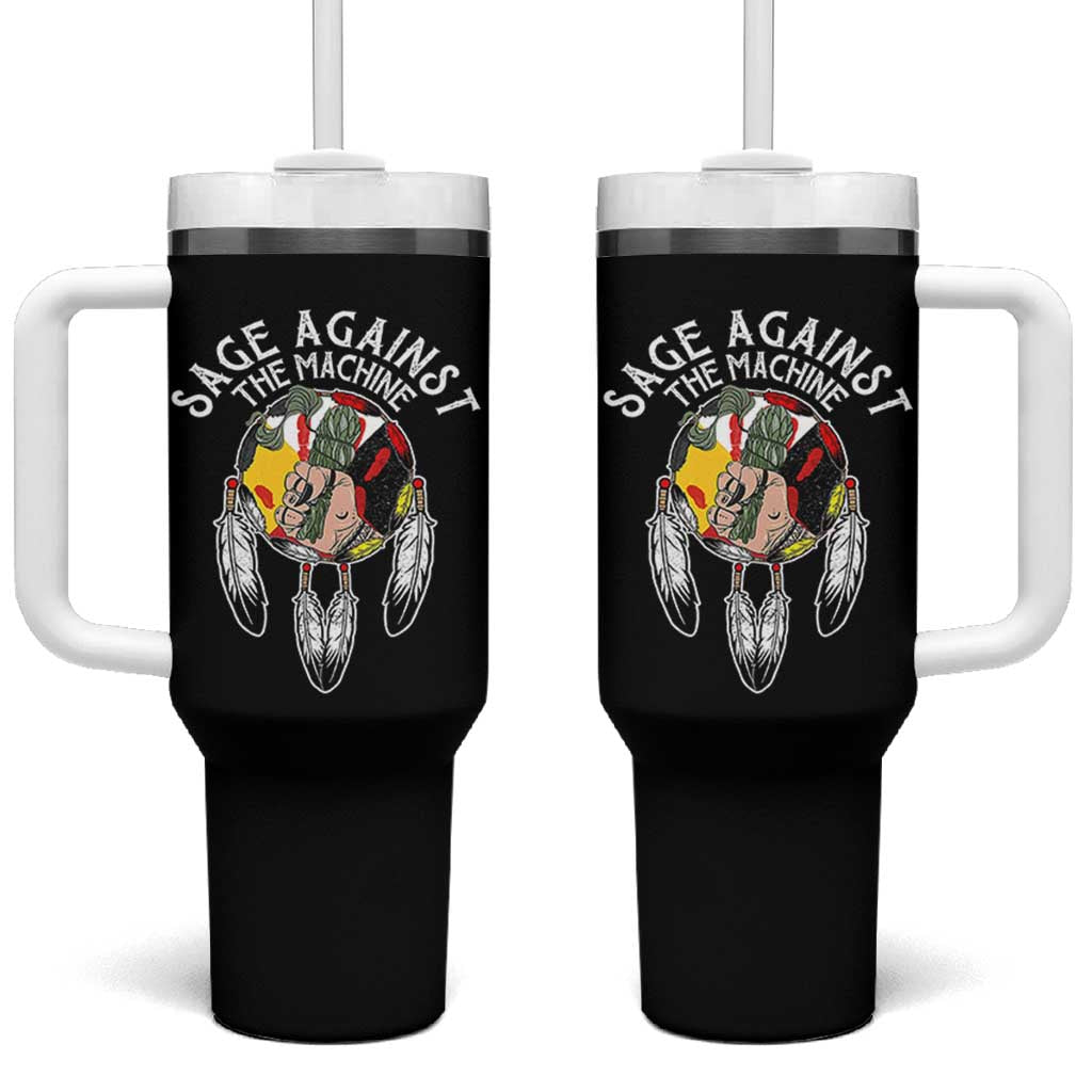 Funny Sage Against The Machine Tumbler With Handle Native American Sage Medicine Wheel - Wonder Print Shop