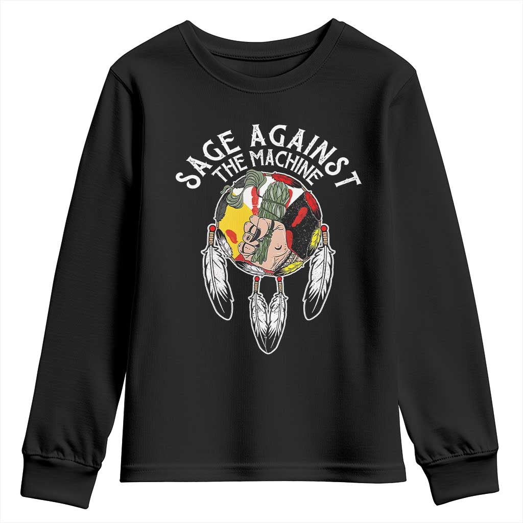 Funny Sage Against The Machine Youth Sweatshirt Native American Sage Medicine Wheel - Wonder Print Shop