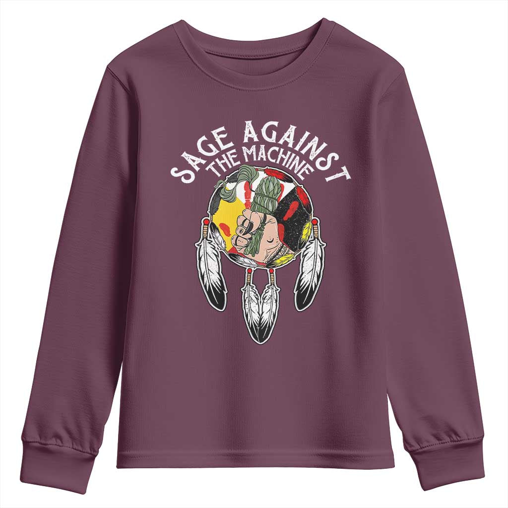 Funny Sage Against The Machine Youth Sweatshirt Native American Sage Medicine Wheel - Wonder Print Shop