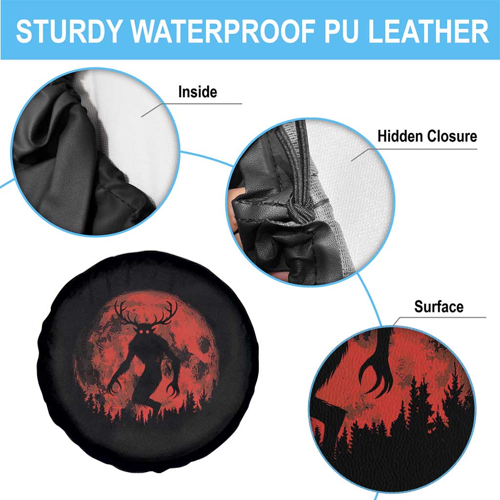 Wendigo Monster Spare Tire Cover Skinwalker Night Stroll Cryptid Full Moon Evil Monster - Wonder Print Shop