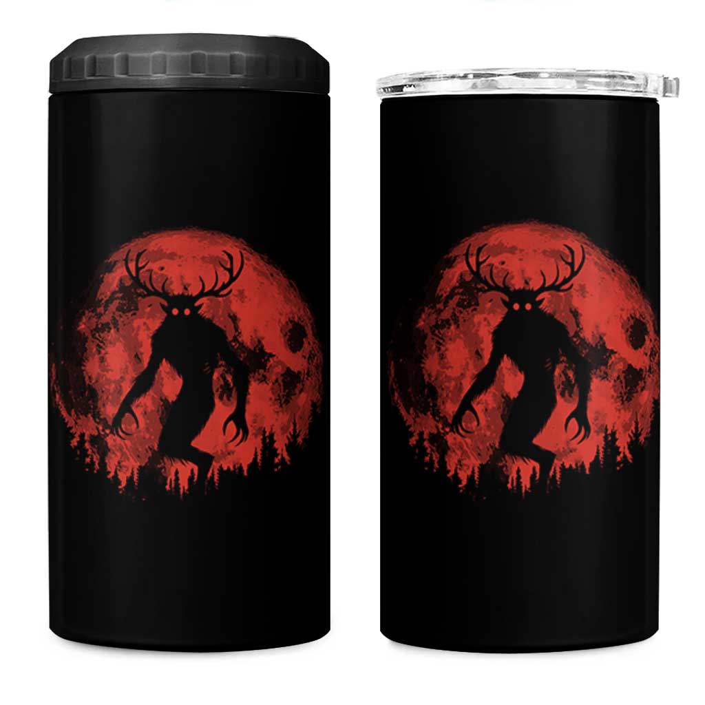 Wendigo Monster 4 in 1 Can Cooler Tumbler Skinwalker Night Stroll Cryptid Full Moon Evil Monster - Wonder Print Shop