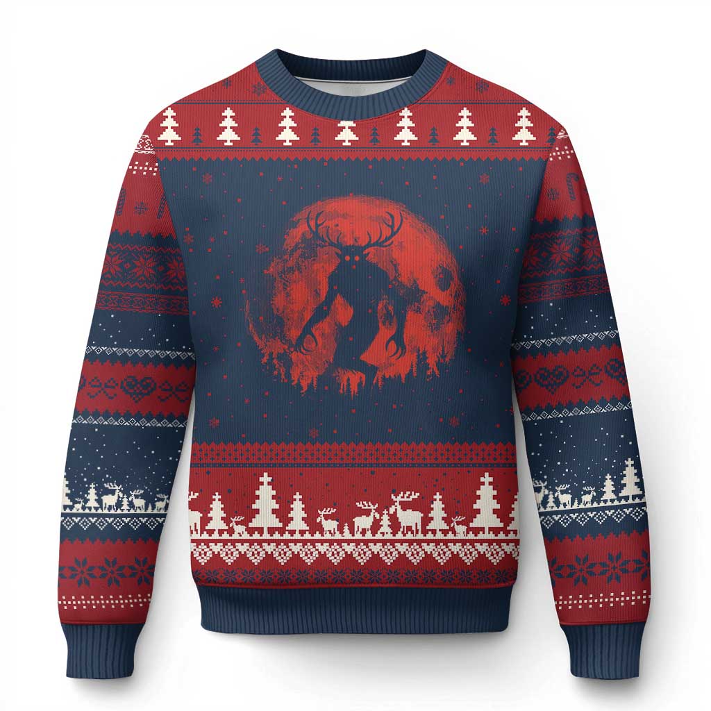 Wendigo Monster Ugly Christmas Sweater Skinwalker Night Stroll Cryptid Full Moon Evil Monster - Wonder Print Shop