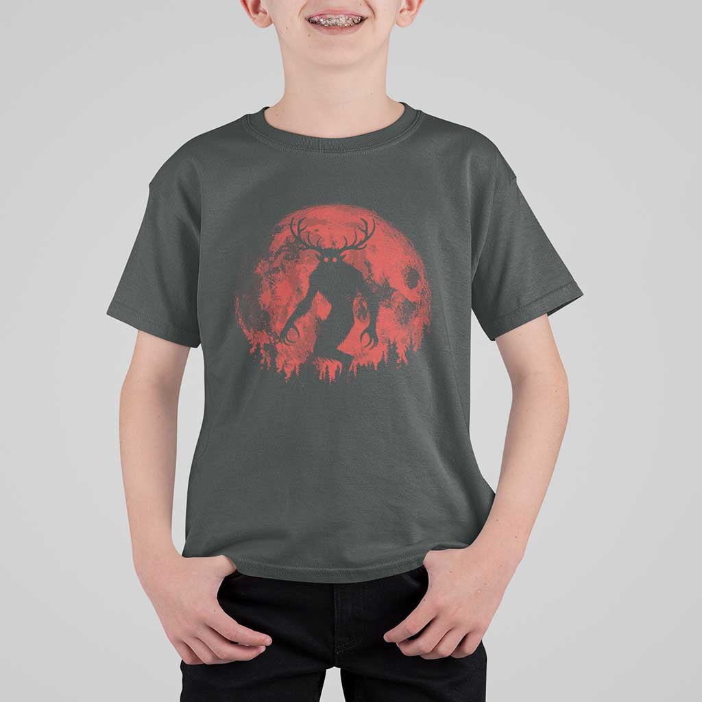 Wendigo Monster T Shirt For Kid Skinwalker Night Stroll Cryptid Full Moon Evil Monster - Wonder Print Shop