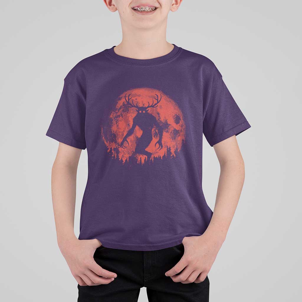 Wendigo Monster T Shirt For Kid Skinwalker Night Stroll Cryptid Full Moon Evil Monster - Wonder Print Shop