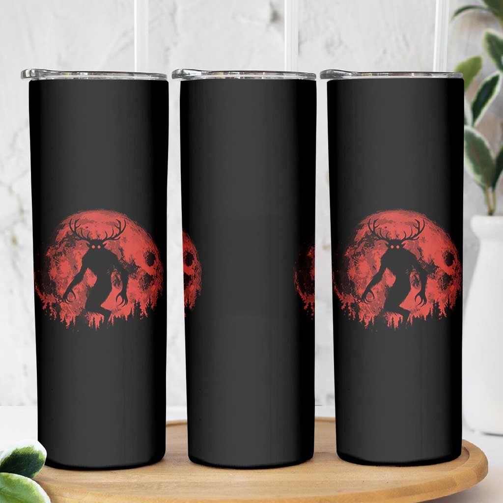 Wendigo Monster Skinny Tumbler Skinwalker Night Stroll Cryptid Full Moon Evil Monster - Wonder Print Shop