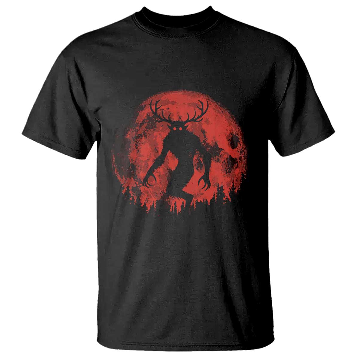 Wendigo Monster T Shirt Skinwalker Night Stroll Cryptid Full Moon Evil Monster - Wonder Print Shop