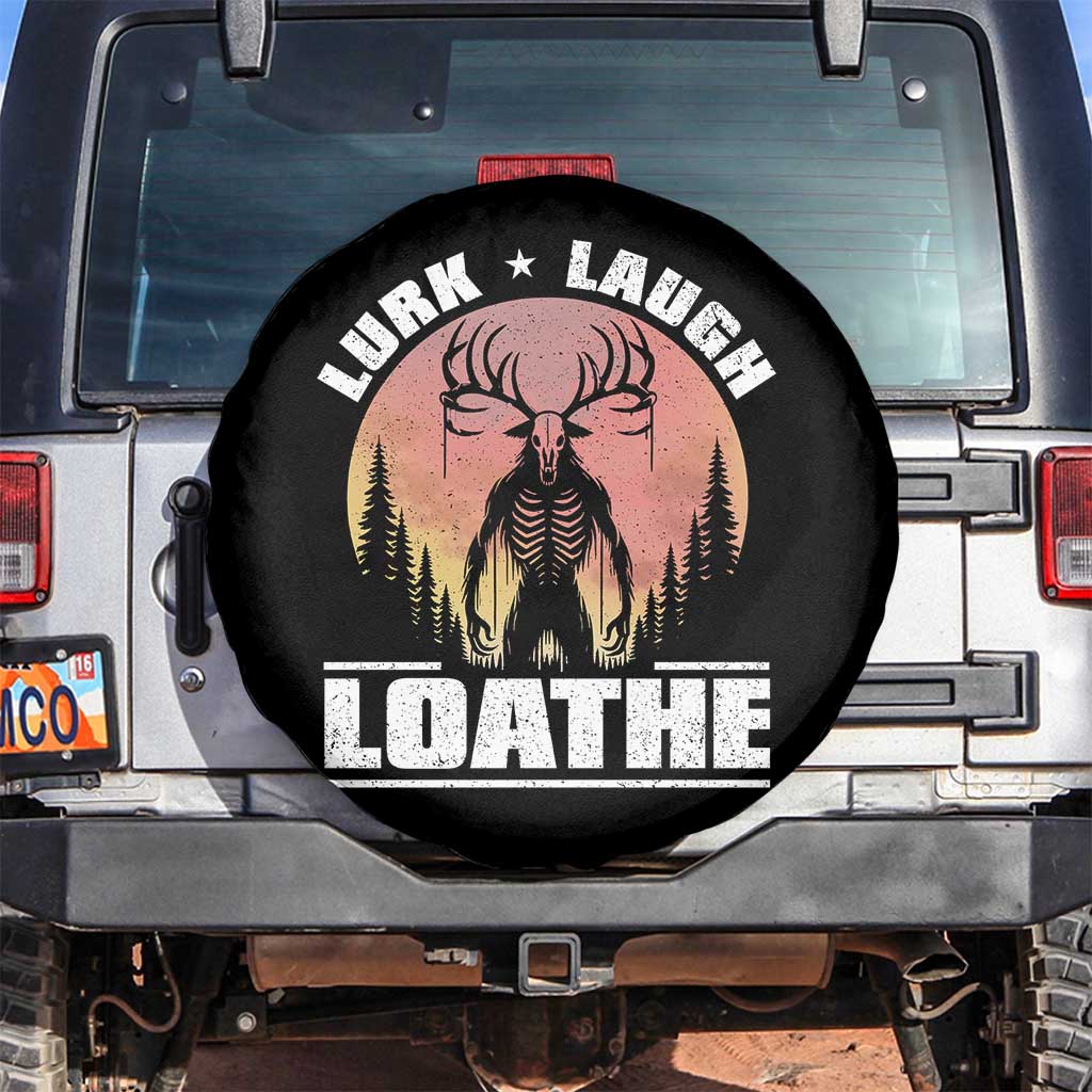 Funny Wendigo Cryptid Lurk Laugh Loathe Spare Tire Cover - Wonder Print Shop