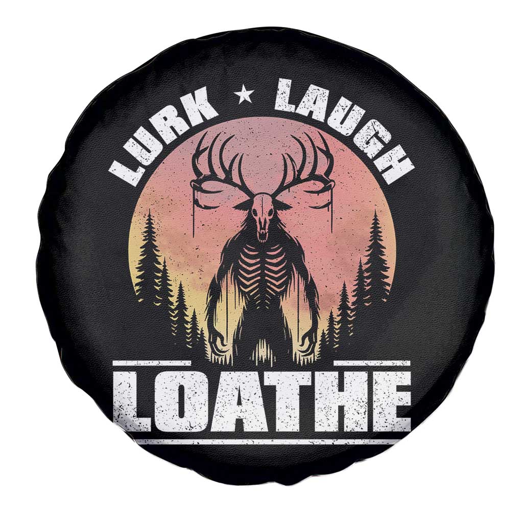 Funny Wendigo Cryptid Lurk Laugh Loathe Spare Tire Cover - Wonder Print Shop
