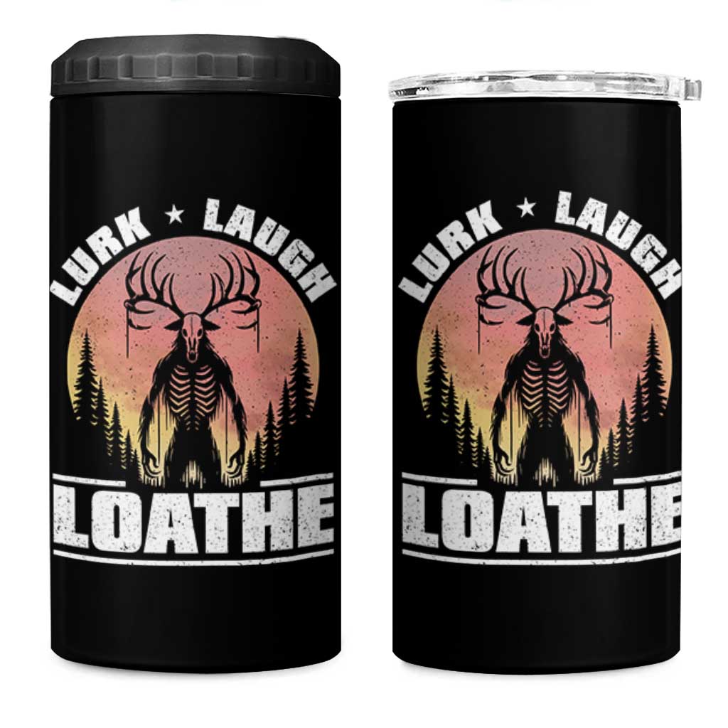 Funny Wendigo Cryptid Lurk Laugh Loathe 4 in 1 Can Cooler Tumbler - Wonder Print Shop