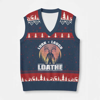 Funny Wendigo Cryptid Lurk Laugh Loathe V-Neck Knit Sweater Vest - Wonder Print Shop