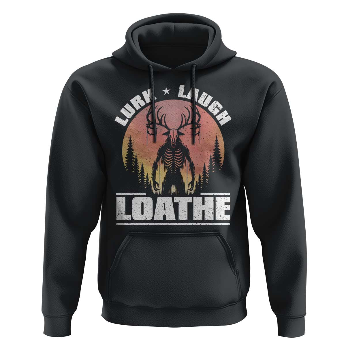 Funny Wendigo Cryptid Lurk Laugh Loathe Hoodie - Wonder Print Shop