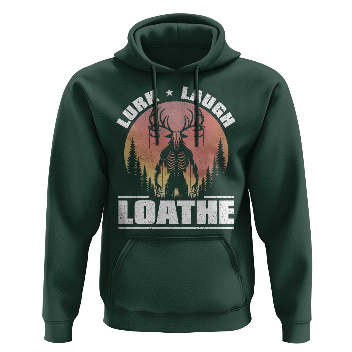 Funny Wendigo Cryptid Lurk Laugh Loathe Hoodie - Wonder Print Shop