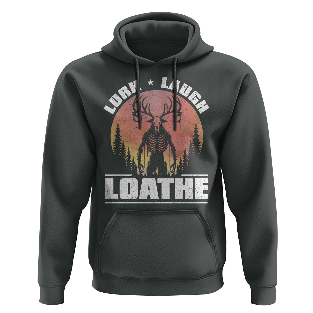 Funny Wendigo Cryptid Lurk Laugh Loathe Hoodie - Wonder Print Shop