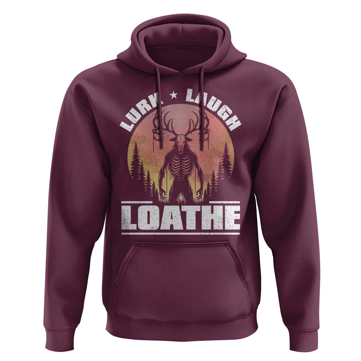 Funny Wendigo Cryptid Lurk Laugh Loathe Hoodie - Wonder Print Shop